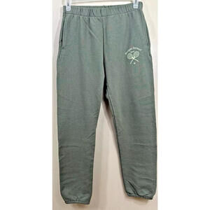 Morgan Stewart sweatpants women's Large green jogger sweatpants elastic waist